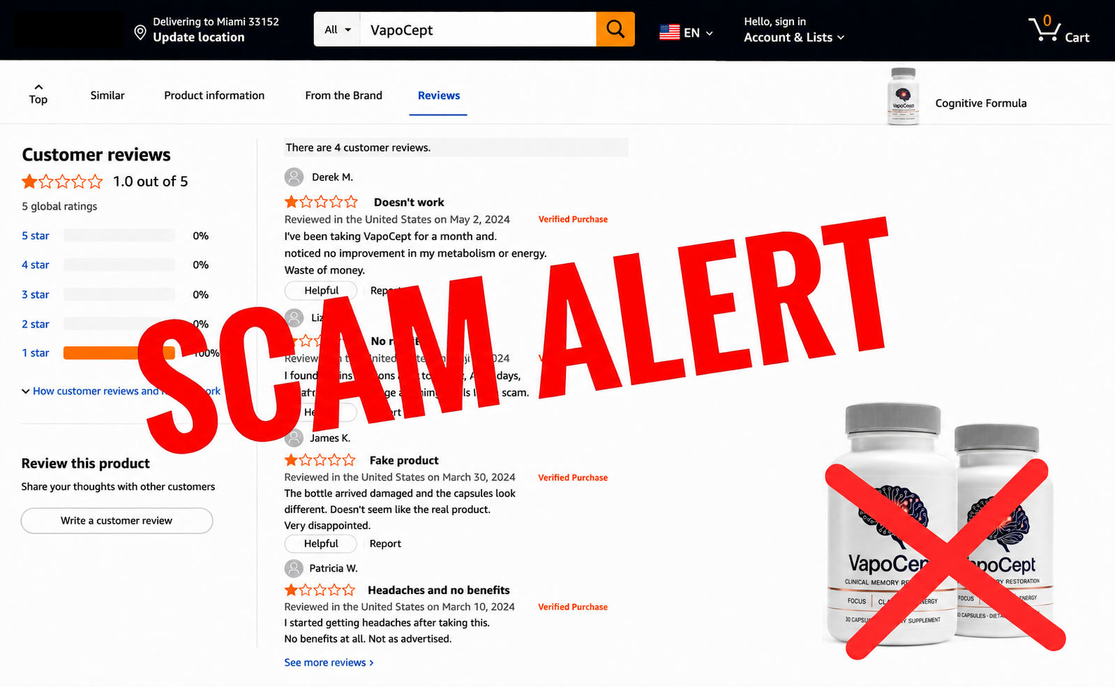 VapoCept Complaints and Negative Reviews
